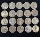 90% Silver Walking Liberty Halves $10 20-Coin Roll AU or Better No Reserve