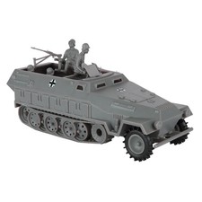 BMC CTS WW2 German Hanomag Halftrack - 5pc Gray Plastic Army Men Armored Vehi...
