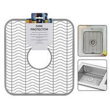 12x11 Inch Gray Plastic Sink Protector Grid Mat Dishwasher Safe Kitchen Rack