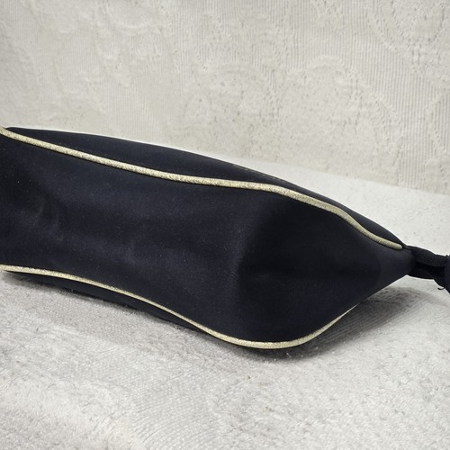 Vintage Y2K Chanel Parfums Black Glitter Makeup Bag Pencil Case Purse Organizer - Picture 9 of 14