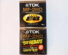 TDK MF-2HD Micro Floppy Disk Super EB Lot of 2 - 10 Packs NEW Sealed Disks Disc