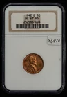1942-D 1c Lincoln Wheat Small Cent - Red - NGC MS 67 RD - SKU-X6410