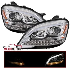 Projector Headlight Fits 2009-2011 Mercedes Benz W164 ML320 LED Sequential Strip