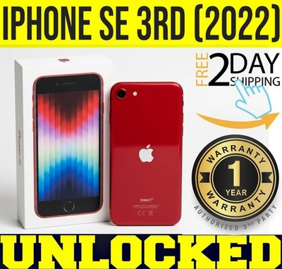 Apple iPhone SE 3rd 5G 128GB RED 2022 (UNLOCKED)  100% BATTERY   O/B 