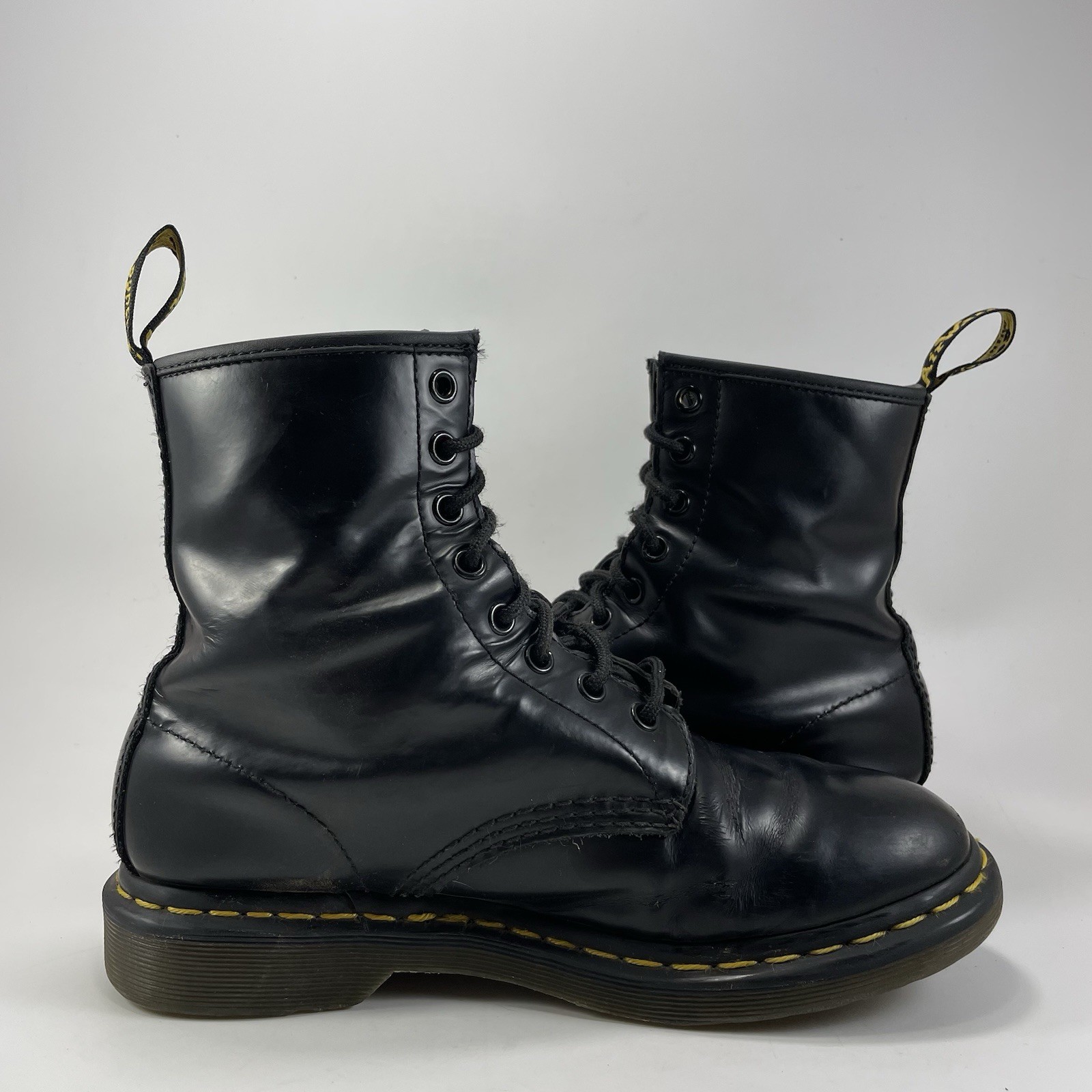 Dr. Martens Doc 1460 Combat Boots Womens Size 8 Black Leather Lace Up 8-Eye thumbnail 4