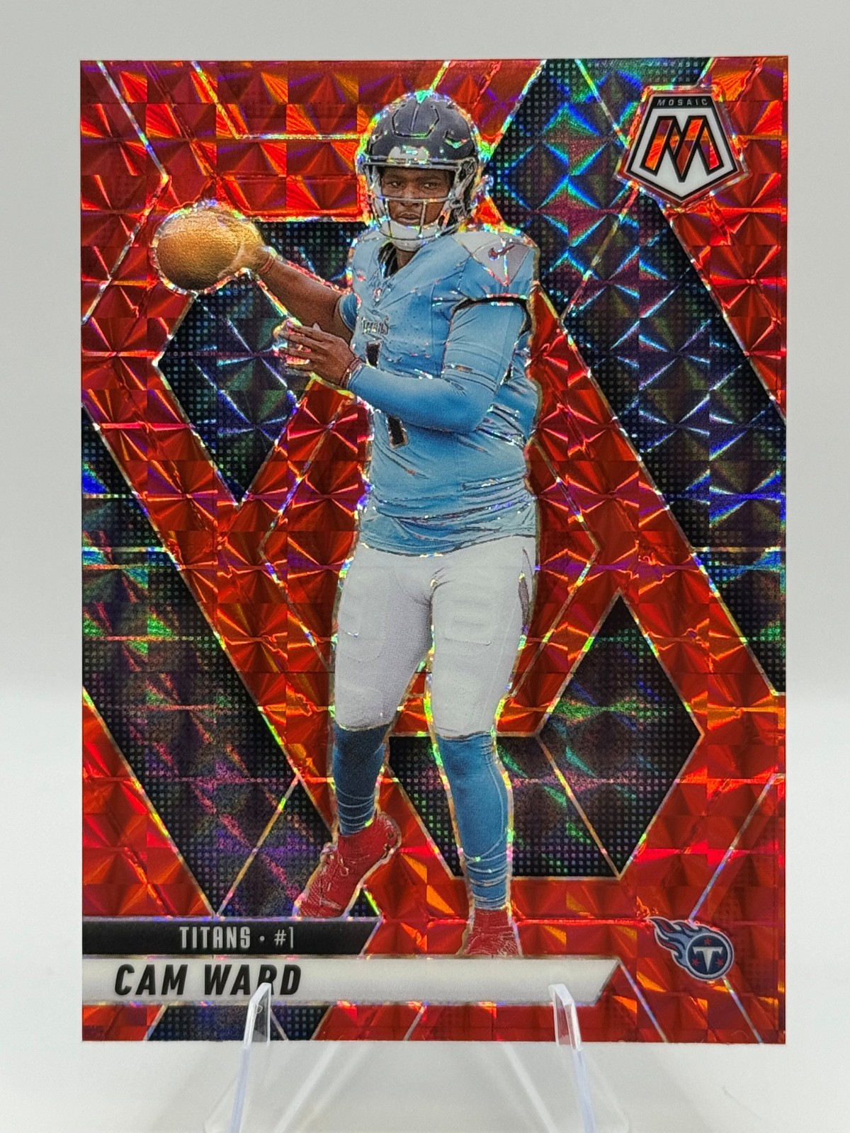 2025 Mosaic Cam Ward Rookie Red Mosaic Prizm #382 RC Titans