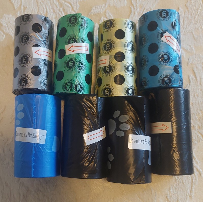 Mixed Lot 8 Rolls Dog Poop Waste Refill Bags AKC Downtown Pet Supply