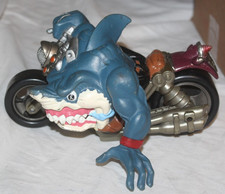 Vintage Mattel Street Sharks Rip Rider Motorcycle Acion Figure
