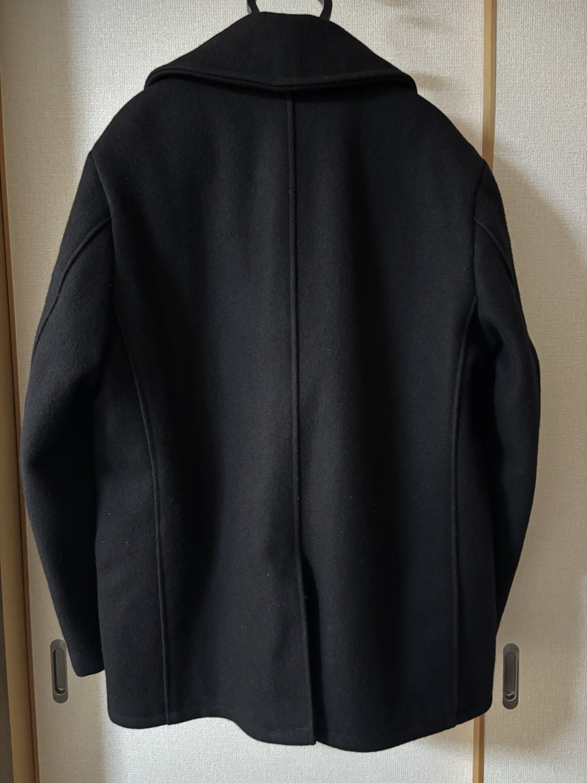 Schott 740 Pea Coat Dark Navy Wool Blend Size 42 Made in USA Quilted Lining