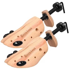 Wooden Shoe Trees for Men and Women - 4-Way Shoe Stretcher Medium