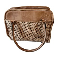 Patricia Nash Leather Woven Lattice Handbag Purse. Medium.