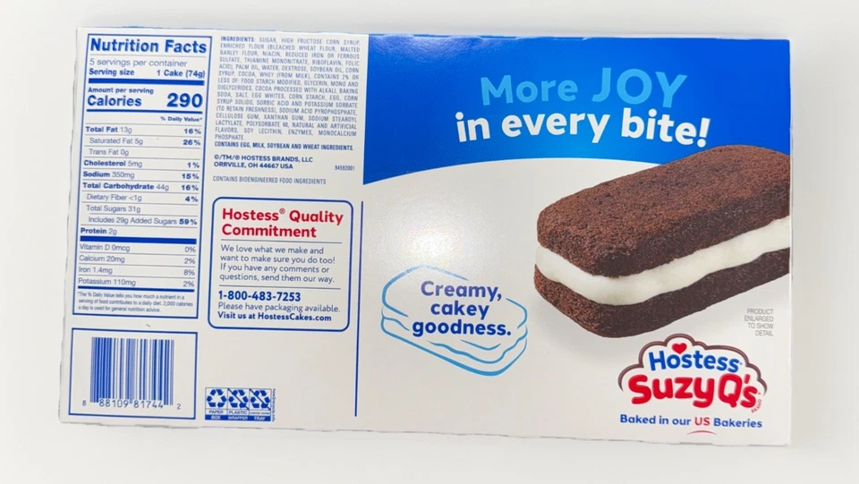 Pasteles de chocolate HOSTESS SUZY Q’s (5 mega tamaño Snack Cake) envasados individualmente. Foto 2 de 2