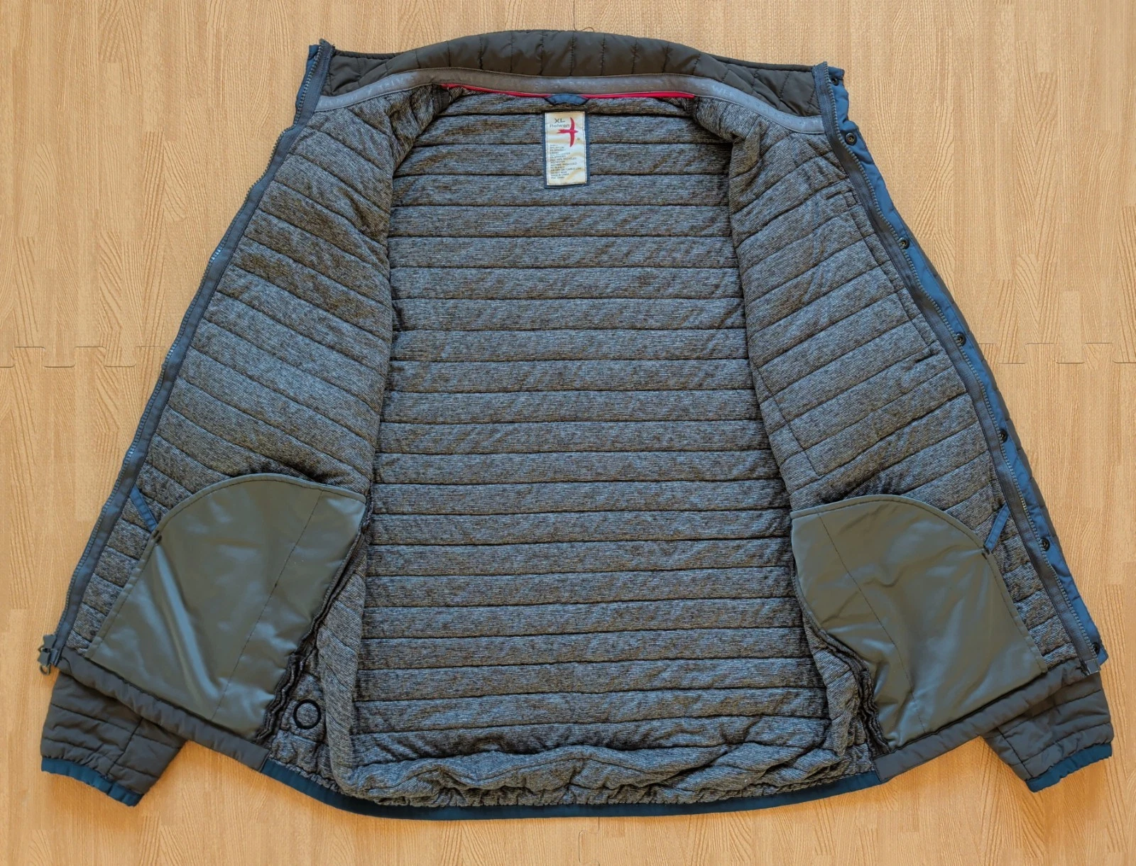 Relwen Windzip Jacket Charcoal Loden Huckberry Men's XL Softshell Quilted Coat - product detail image 4