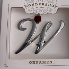 Wondershop Letter W Monogram Silver Christmas Tree Ornament 2024 NEW Target