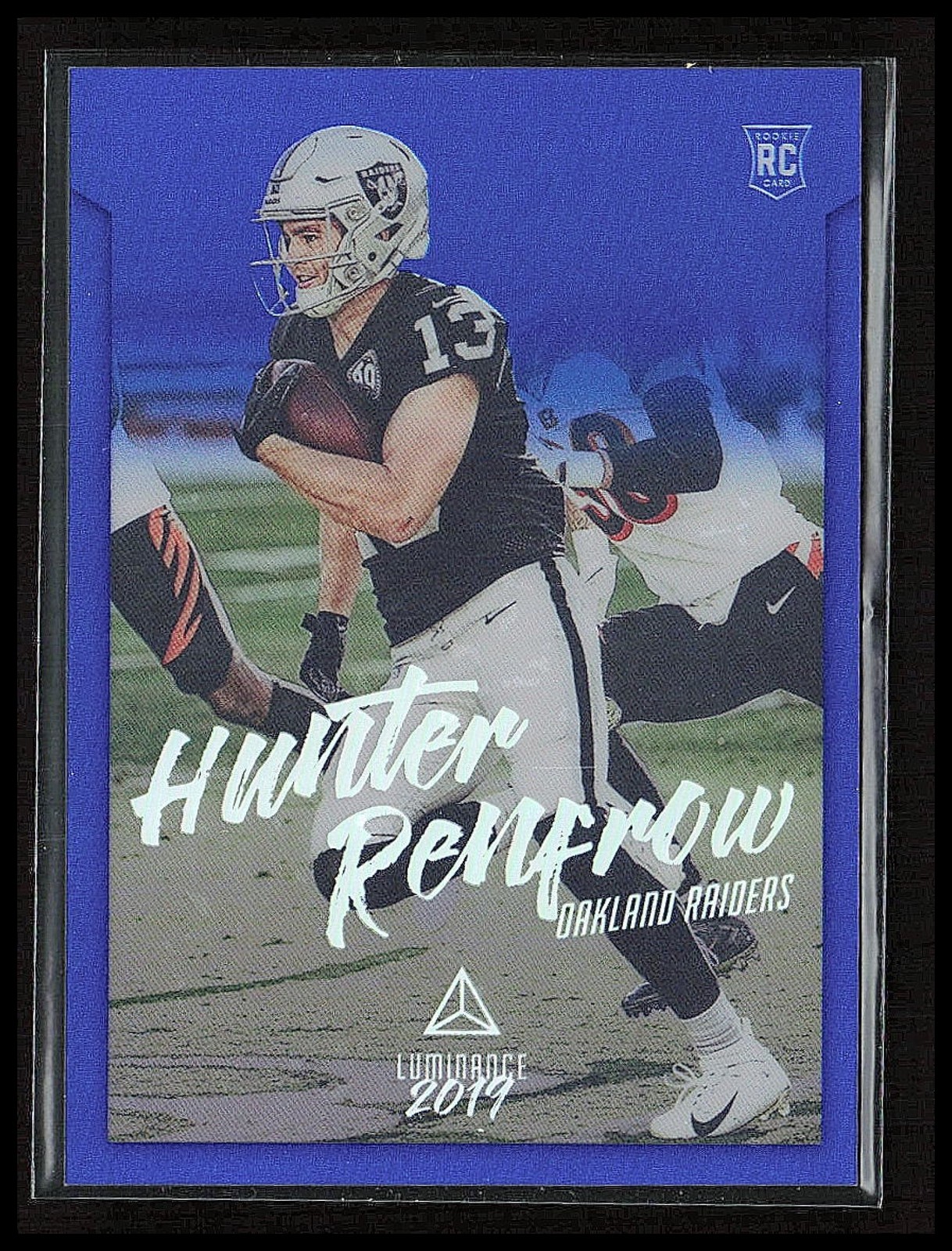 2019 Panini Chronicles Hunter Renfrow Luminance Update Rookies Blue /75 #221 RC