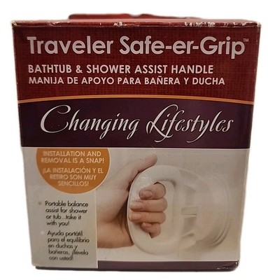 Safe-Er-Grip 01168 Traveler Bathtub & Shower Assist Handle. White (T180)