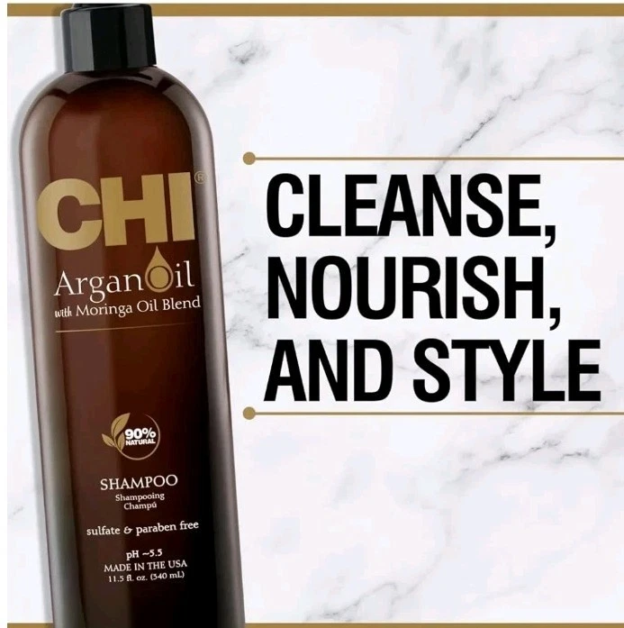 CHI Argan Oil Plus Moringa Oil Shampoo Sulfate & Paraben Free 11.5 Fl. Oz./340ml - Image 3 of 3