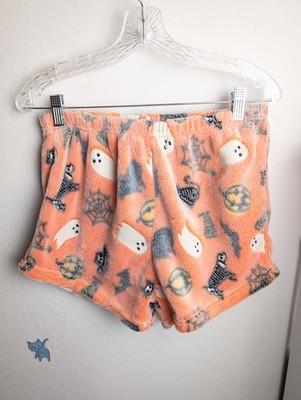 Women's Halloween Luminous Pajamas SHORTS  pumpkin ghost cat size medium (F)