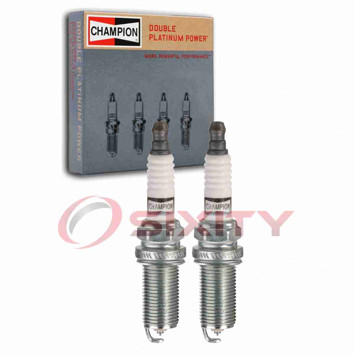 2 pc Champion Double Platinum 7975 Spark Plugs for REC10PYPB4 PLFR6A11 dh