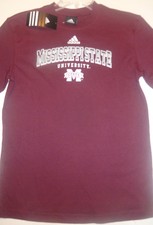 Boys Girls Adidas Mississippi State MSU Bulldogs Maroon Short Sleeve T-Shirt