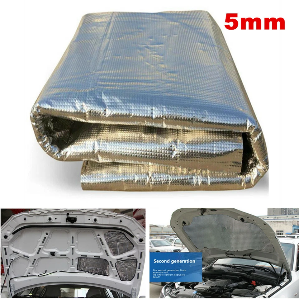 Protector térmico de coche 2x0,5 m aislamiento amortiguador alfombrilla insonorizante espuma amortiguador Foto 4 de 4