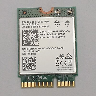Dell Latitude 5400 WLAN Bluetooth Karte Intel 9560NGW Wireless Modul