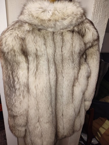 Full Length Beautiful Silver Fox Coat Thick Plush Pellets Medium - Picture 10 of 11