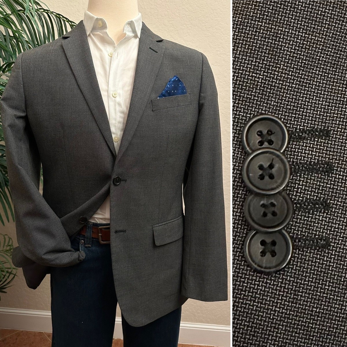 BANANA REPUBLIC MENS BLAZER SIZE 42 SPORT COAT TAILORED SLIM FIT 