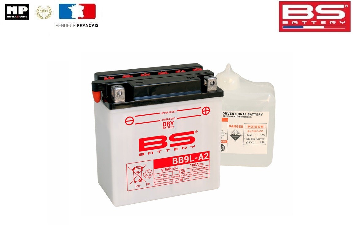 Batterie moto YB9L-A2 haute performance 12V 9.5Ah anti-vibration