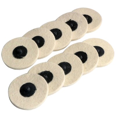 10PCS 3in Wool Buffing Polishing Pad Drill Die Grinder Quick Change Sanding Disc