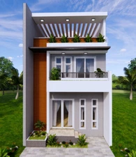 20x40 Feet House Plans 6x12 Meter 5 Bed 7 Bath Terrace R PDF Plan (A4 Hard Copy)