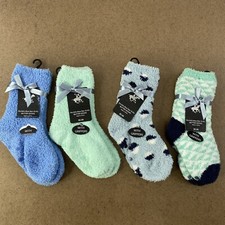 Lot of 4 Beverly Hills Polo Club Kid's Shoe Size 10-4.5 Multicolor Butter Socks