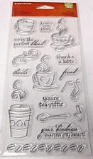Fiskars 155110-1001 Latte Love Clear Stamps (4" x 8")