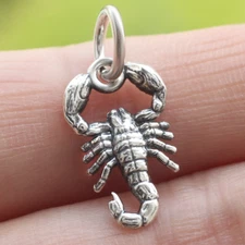 Small Scorpion Pendant Charm 925 Sterling Silver Scorpio Scorponok Insect VTG