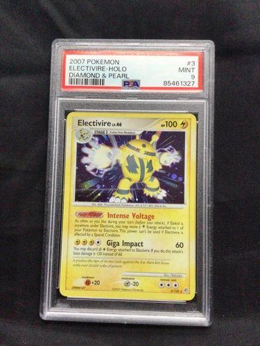 Pokemon Cards: Diamond and Pearl Rare Holo: Electivire 3/130 PSA 9