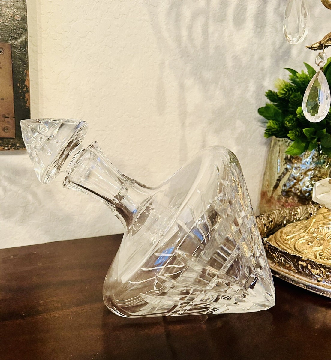 ウォーターフォード デキャンタ クリスタル　【45625575】 Waterford Marquis Crystal Ships Decanter & Stopper Side