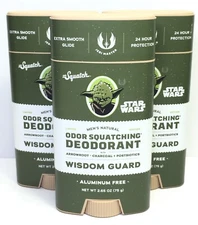 (3 PACK) Dr. Squatch Men's Deodorant - Wisdom Guard, 2.65 oz (Oval Packaging)