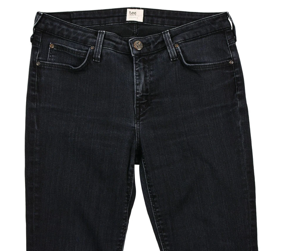 Lee Stretch Deluxe SCARLETT Women's Skinny Mid Rise Jeans Black Denim W31/L31 - Image 4 of 4