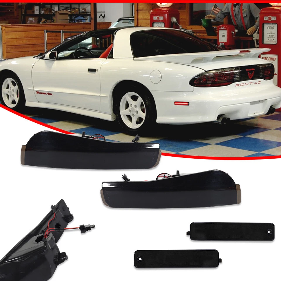 4PCS Smoke LED Bumper Signal+Side Marker For 93-97 Pontiac Firebird/Trans AM LS1 - Image 3 of 4