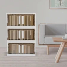 3 Stackable Storage Cabinet With Lids Storage Bins Storage Box With 4 Wheels