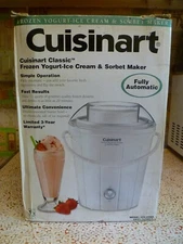 Cuisinart Ice Cream Frozen Yogurt & Sorbet Maker Classic White ICE-25WS