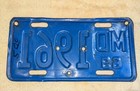 1969 Maryland Motorcycle License Plate MD #1961 MC Tag — photo 2