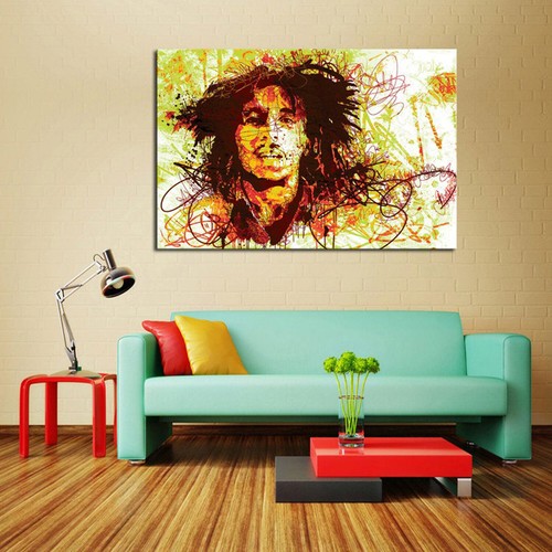Stampa multi pannello Bob Marley Rasta tela arte da parete pezzo musicale cannabis erba - Foto 12 di 12