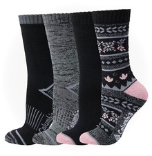 4 Pr Columbia Scandinavian Winter Moisture-Control Crew Socks Youth Shoe Sz 2-10