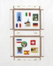 The Studio Midwest Travel Suitcase European Handpainted Needlepoint Canvas 30