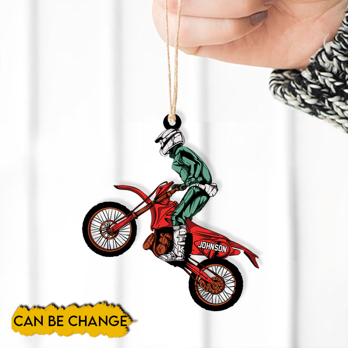 Personalzed Drt Bke Ornament, Motocross Bker Chrstmas Ornament