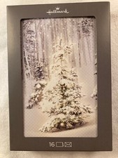 Hallmark 'Snowy Glowy Tree' Boxed Christmas Cards Set of 16 Cards Envelopes