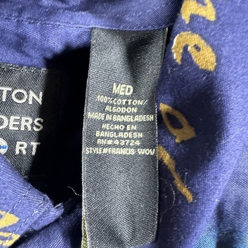 Cotton Traders Sport Shirt Mens Medium Patriotic Star Spangled Banner Patriotic - Picture 6 of 15
