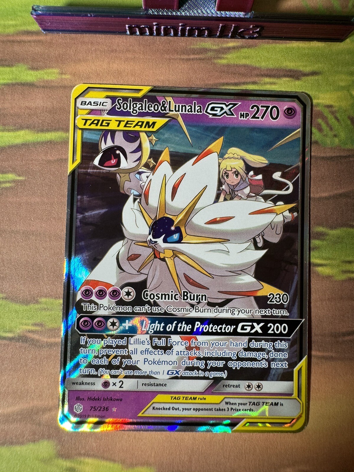 Solgaleo & Lunala GX TAG TEAM 75/236 Cosmic Eclipse Ultra Rare Pokemon