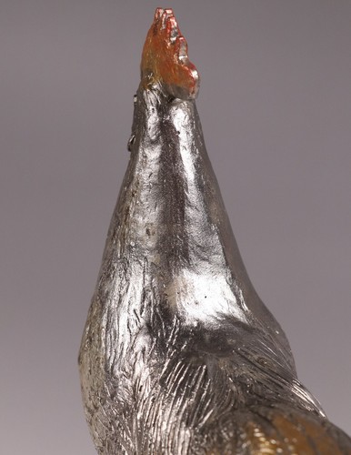 Vintage Japanese Bronze Chicken Statue 8.58inch Art Sculpture By Naoki Tominaga - Picture 10 of 19